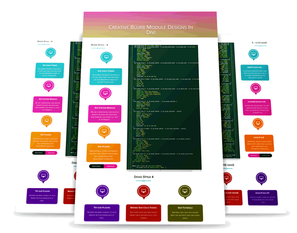 Transform The Divi Blurb Module Into Creative Design Style 4 | Divi ...
