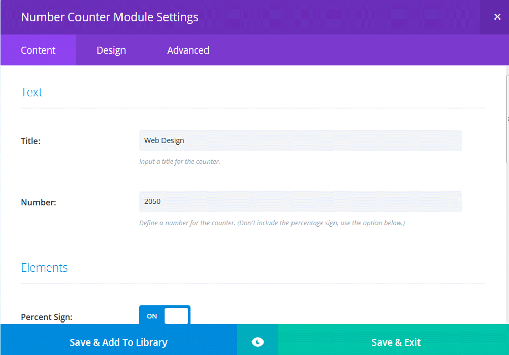 Implement Using Divi Number Counter Module