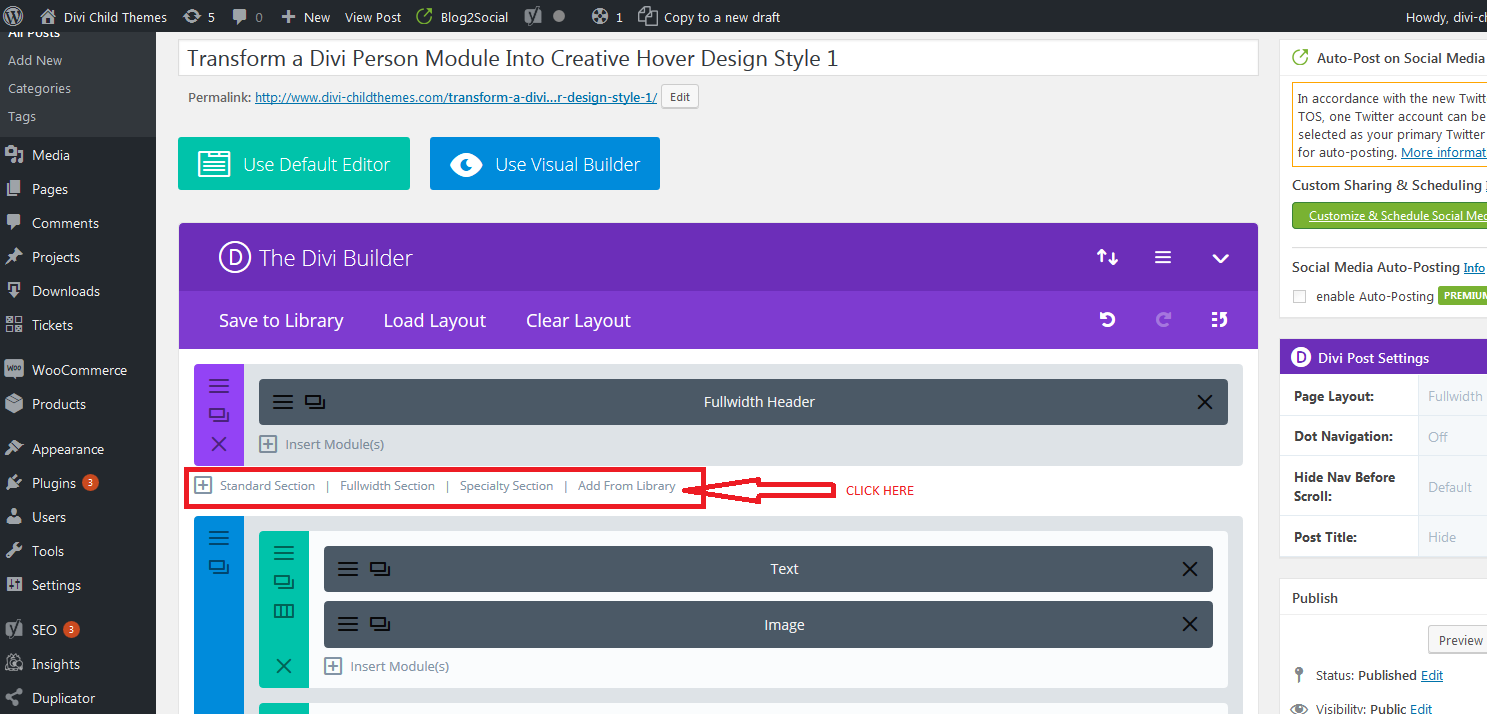 Implement Using DIVI Library