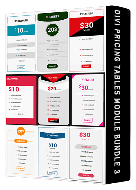 Divi Pricing Tables 