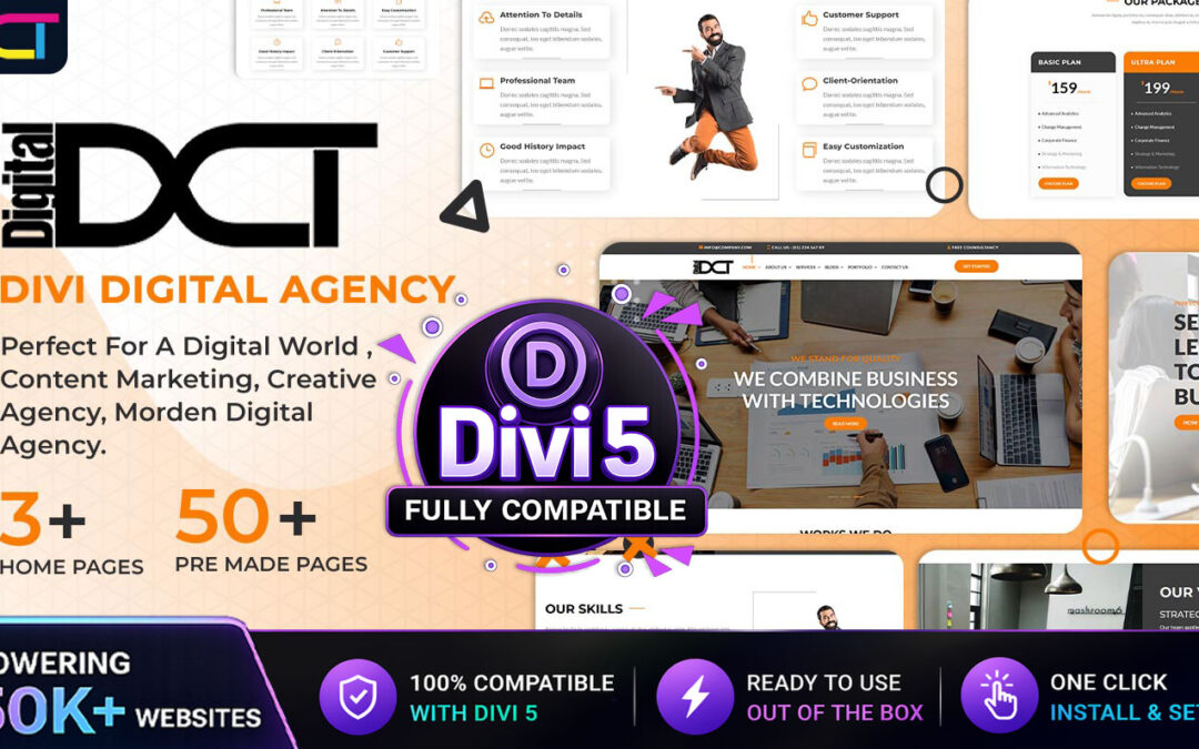 Divi Digital Agency Theme Multi  Page Divi Theme