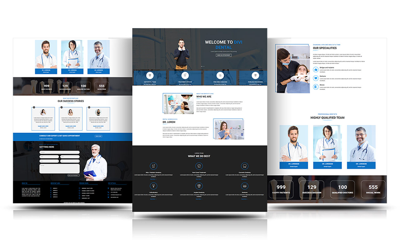 Divi Free Dental Layout