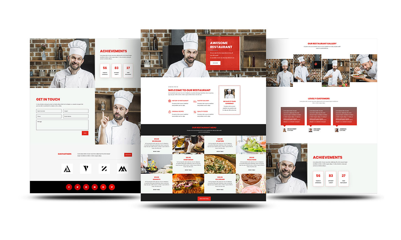 Free Divi Restaurant Layout