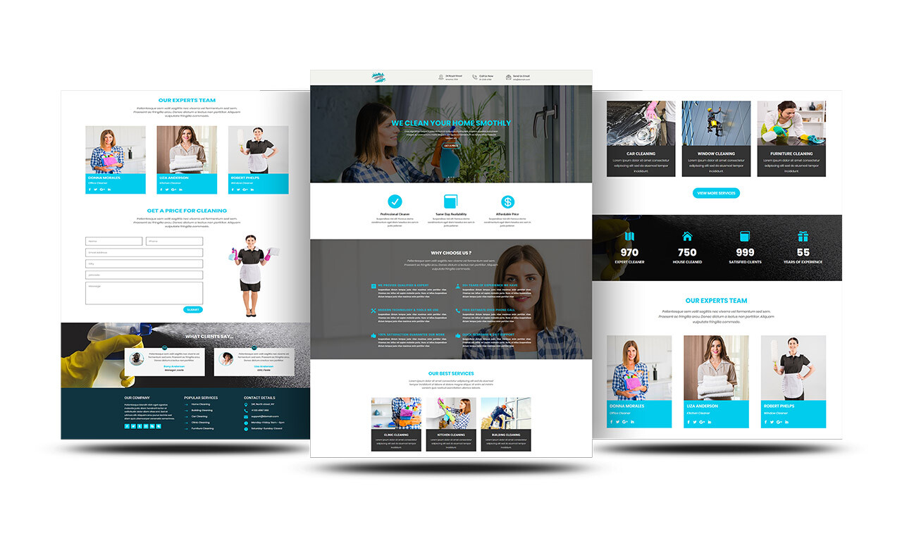 Free Divi Cleaning Services Layout