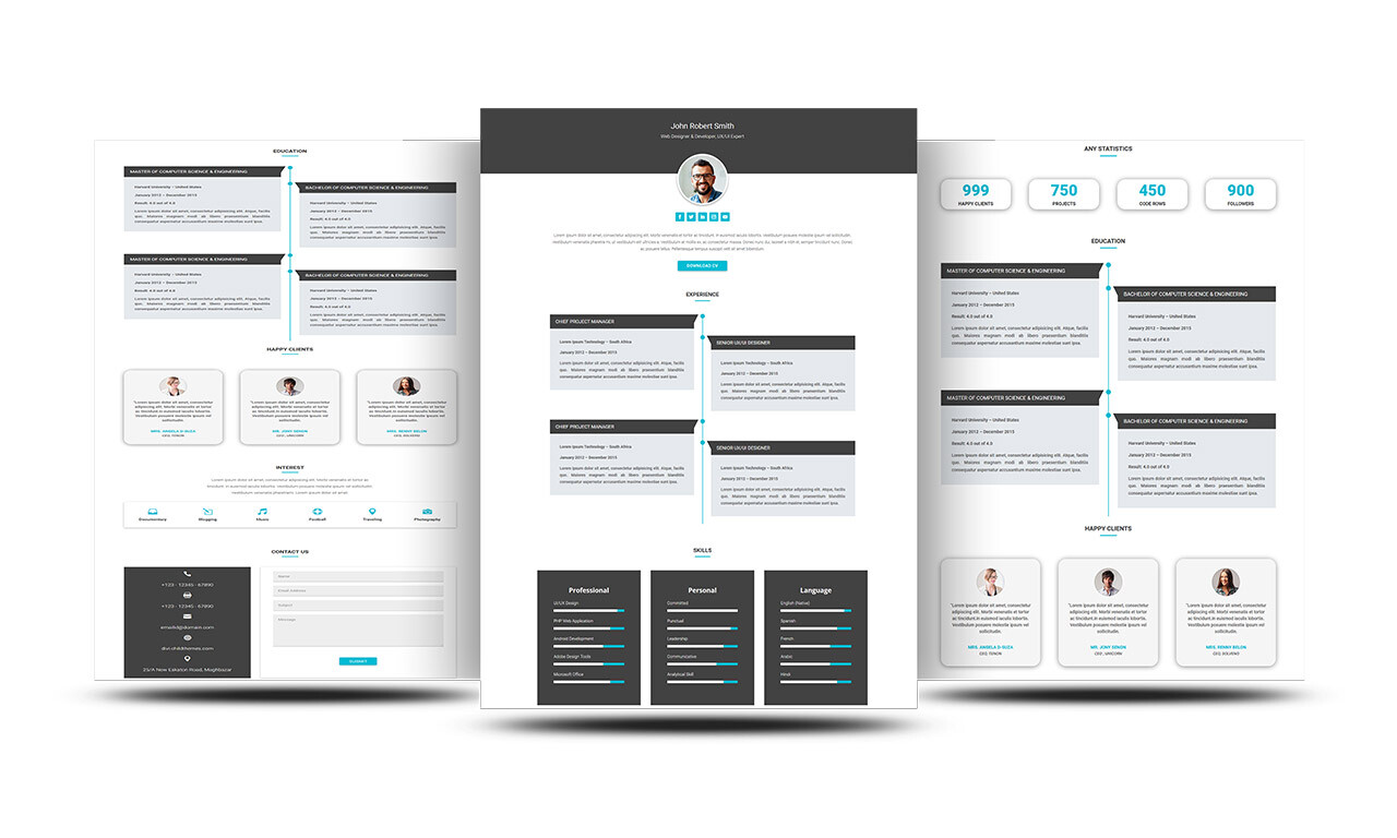 Free Divi Resume Layout