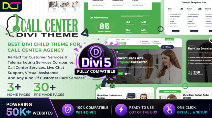 Shop 7 divi call center theme