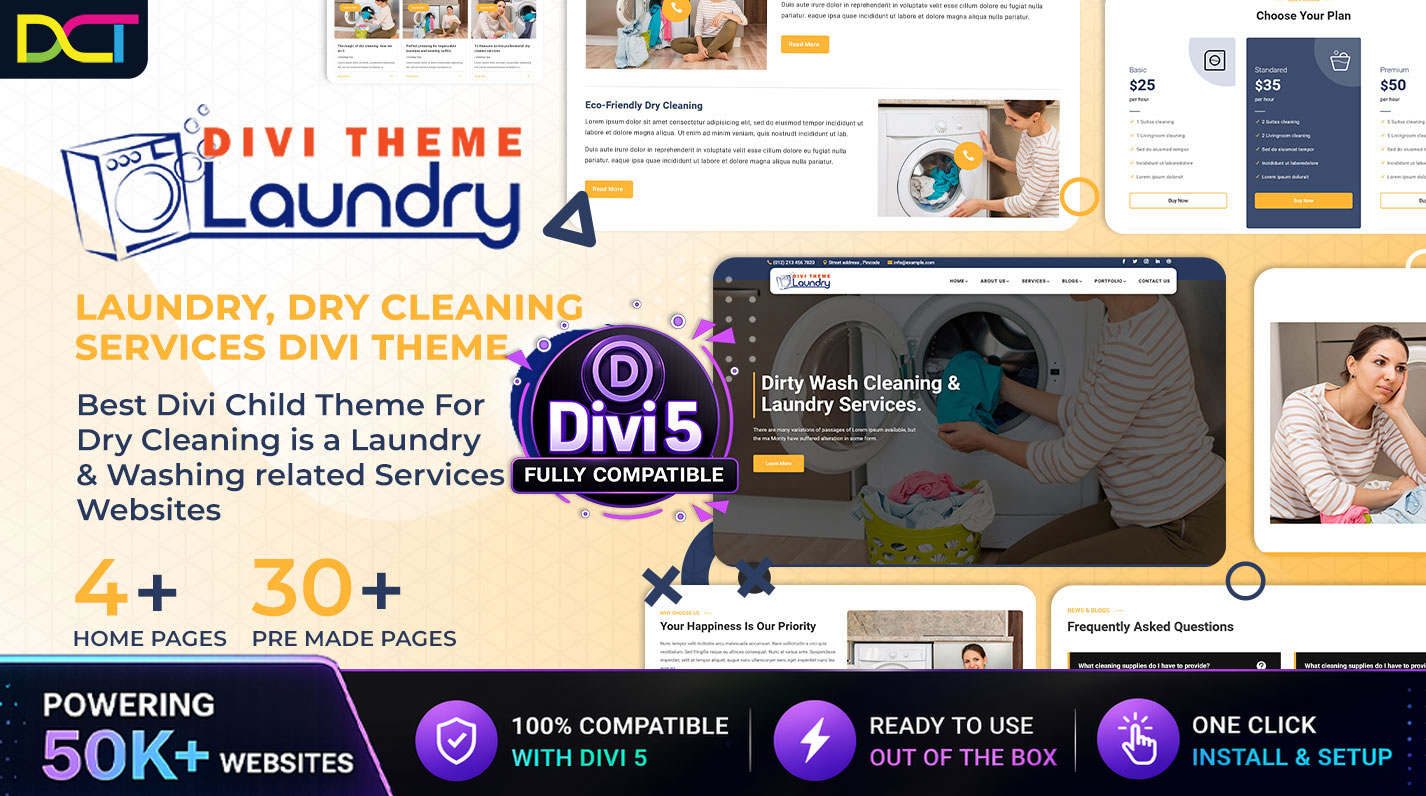 divi laundry services theme