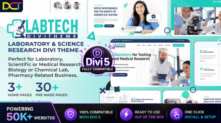 Divi Laboratory Medical Research Theme