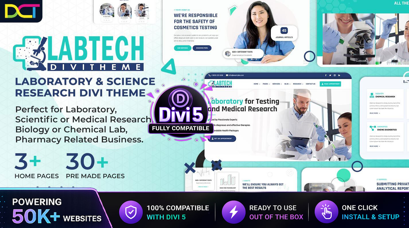Divi Laboratory Medical Research Theme