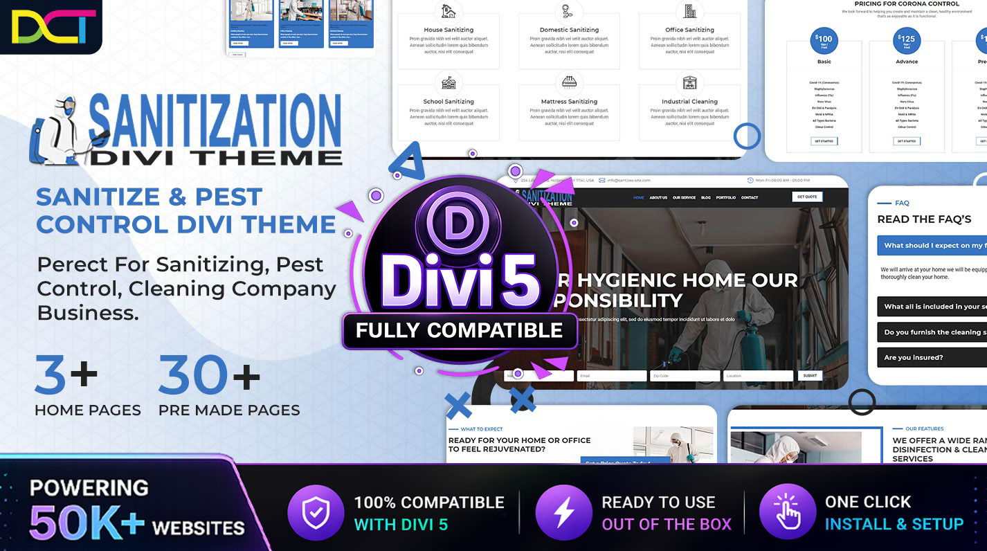 Divi Sanitize Pest Control Theme