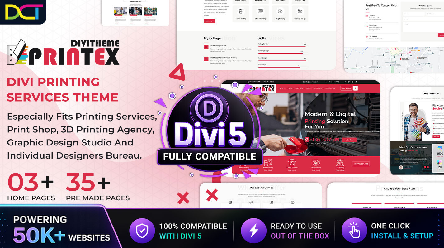 Divi Printing Services Theme