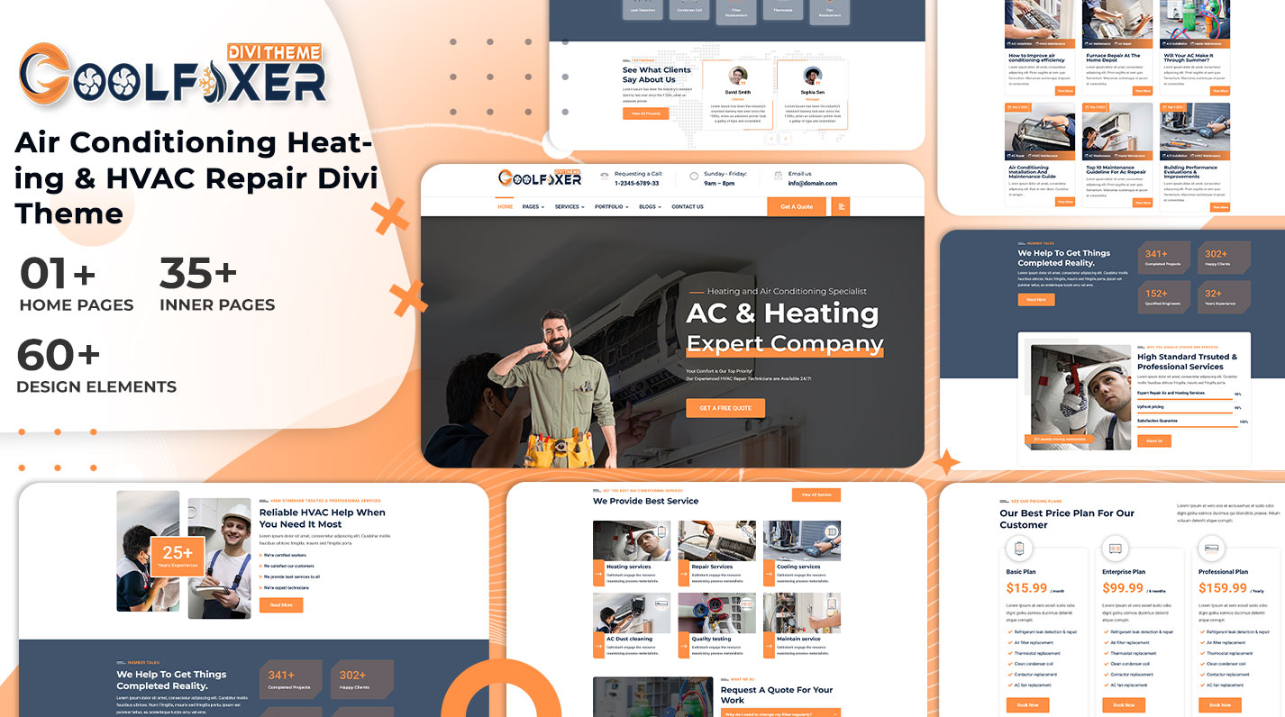 divi-theme-feature-image CoolFixer Divi Air Conditioning Services Theme